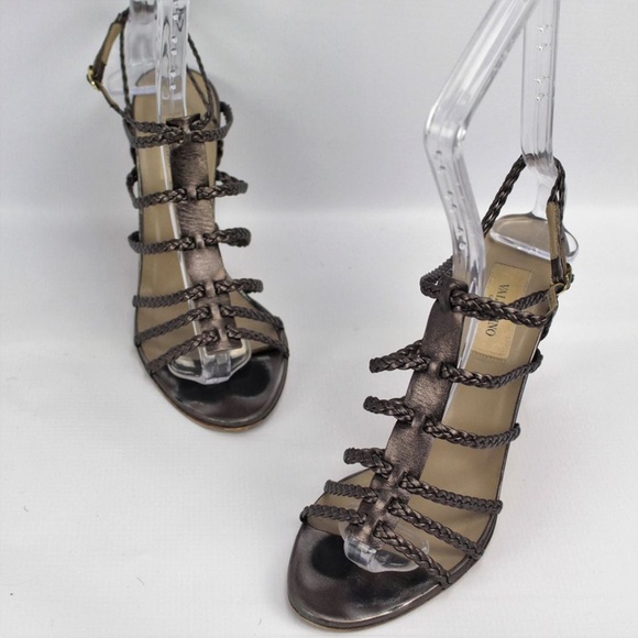 VALENTINO Bronze Strappy Heels #10985 Size 8